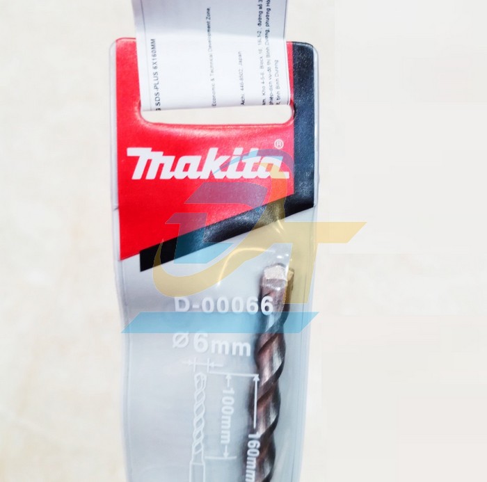 Mũi khoan bê tông chuôi gài 6x160mm Makita D-00066  Makita | Giá rẻ nhất - Công Ty TNHH Thương Mại Dịch Vụ Đạt Tâm