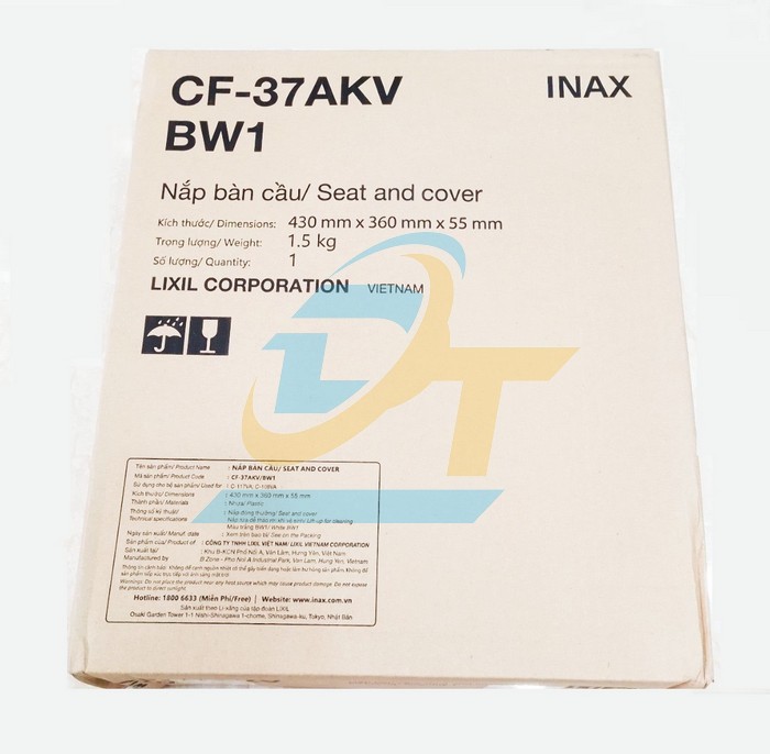 Nắp bồn cầu nhựa Inax CF-37AKV/BW1 - Rơi không êm CF-37AKV/BW1 INAX | Giá rẻ nhất - Công Ty TNHH Thương Mại Dịch Vụ Đạt Tâm