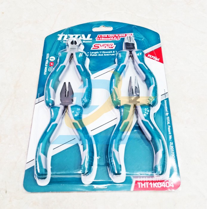 Bộ kìm mini đa năng 4 chi tiết 4.5" Total THT1K0404  Total | Giá rẻ nhất - Công Ty TNHH Thương Mại Dịch Vụ Đạt Tâm