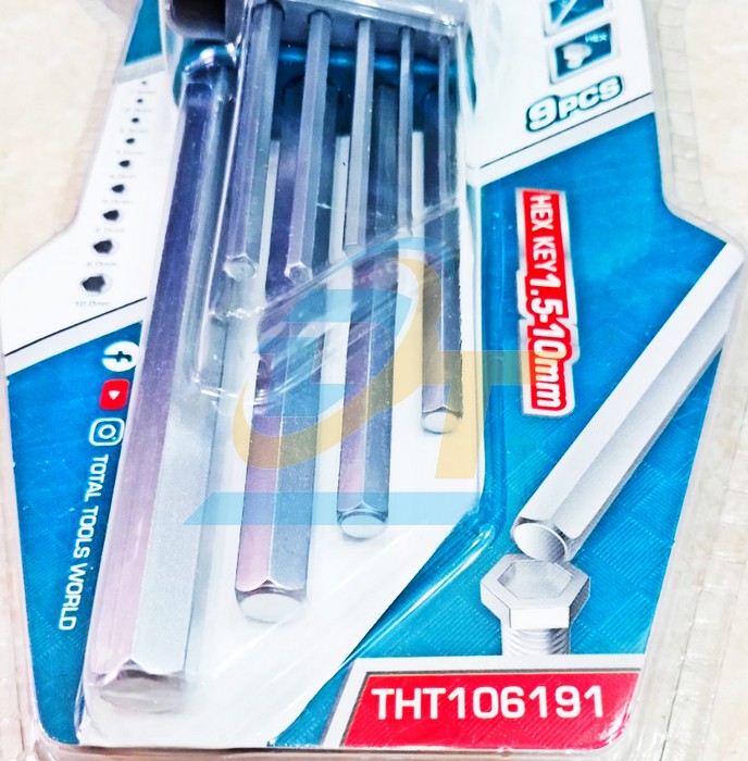 Bộ lục giác hệ mét 9 cây 1.5-10mm Total THT106191  Total | Giá rẻ nhất - Công Ty TNHH Thương Mại Dịch Vụ Đạt Tâm