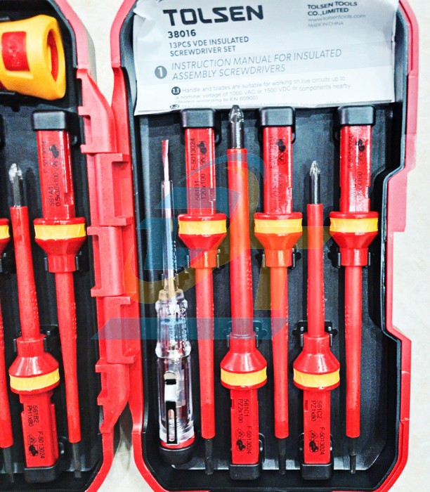 Bộ v&iacute;t c&aacute;ch điện 1000V 13 chi tiết Tolsen 38016  Tolsen | Gi&aacute; rẻ nhất - C&ocirc;ng Ty TNHH Thương Mại Dịch Vụ Đạt T&acirc;m