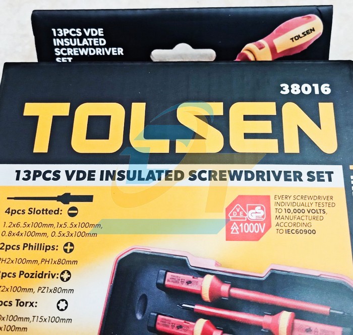 Bộ v&iacute;t c&aacute;ch điện 1000V 13 chi tiết Tolsen 38016  Tolsen | Gi&aacute; rẻ nhất - C&ocirc;ng Ty TNHH Thương Mại Dịch Vụ Đạt T&acirc;m