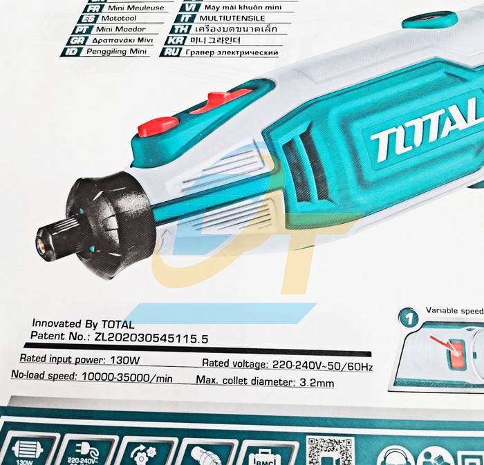 Máy mài khuôn mini 3.2mm 130W Total TG513326  Total | Giá rẻ nhất - Công Ty TNHH Thương Mại Dịch Vụ Đạt Tâm