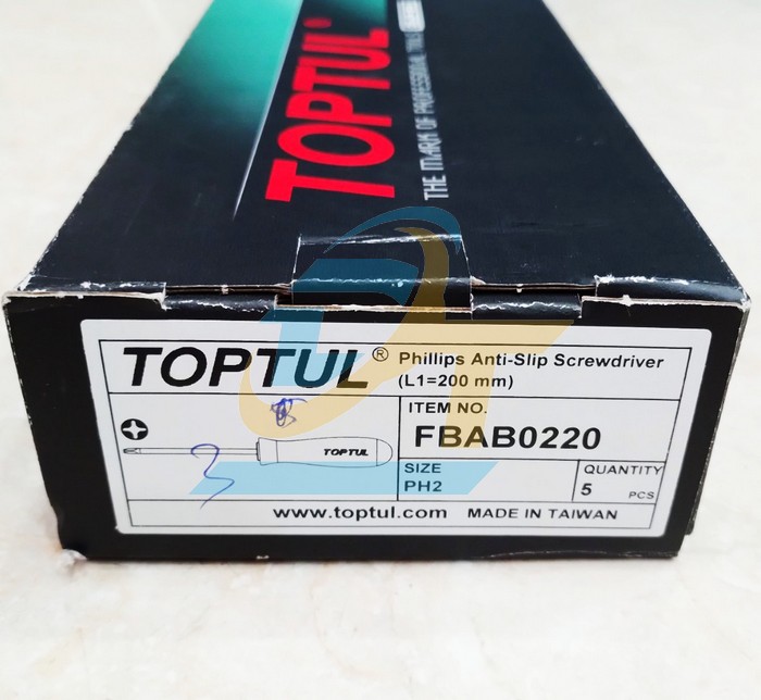 Tua vít bake chống trượt PH2x200mm Toptul FBAB0220 FBAB0220 TOPTUL | Giá rẻ nhất - Công Ty TNHH Thương Mại Dịch Vụ Đạt Tâm