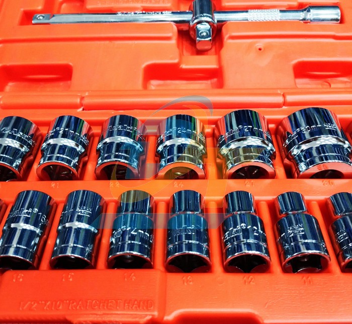 Bộ tuýp 1/2" 32 chi tiết 8-32mm xi bóng Asaki AK-9770 AK-9770 Asaki | Giá rẻ nhất - Công Ty TNHH Thương Mại Dịch Vụ Đạt Tâm