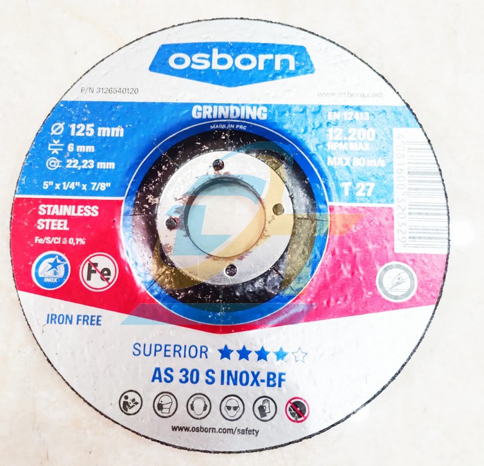 Đá mài AS 30 S INOX-BF Osborn 125x6x22.23mm  OSBORN | Giá rẻ nhất - Công Ty TNHH Thương Mại Dịch Vụ Đạt Tâm