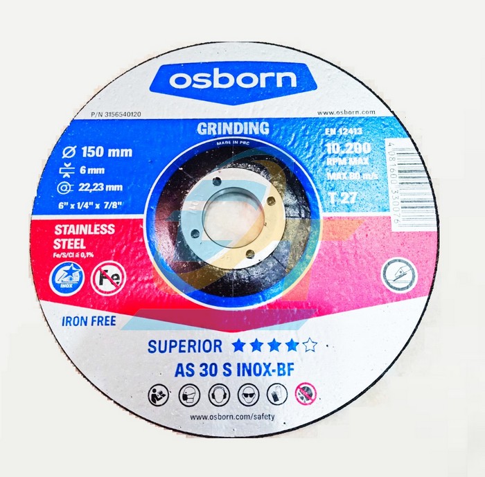 Đá mài AS 30 S INOX-BF Osborn 150x6x22.23mm  OSBORN | Giá rẻ nhất - Công Ty TNHH Thương Mại Dịch Vụ Đạt Tâm