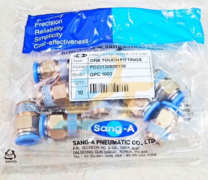 Đầu nối hơi thẳng ren ngo&agrave;i 17 ống 10 Sang-A GPC1003  SANG-A | Gi&aacute; rẻ nhất - C&ocirc;ng Ty TNHH Thương Mại Dịch Vụ Đạt T&acirc;m