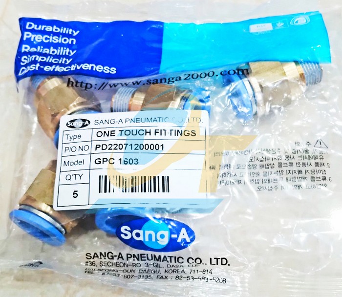 Đầu nối hơi thẳng ren ngo&agrave;i 17 ống 16 Sang-A GPC1603  SANG-A | Gi&aacute; rẻ nhất - C&ocirc;ng Ty TNHH Thương Mại Dịch Vụ Đạt T&acirc;m