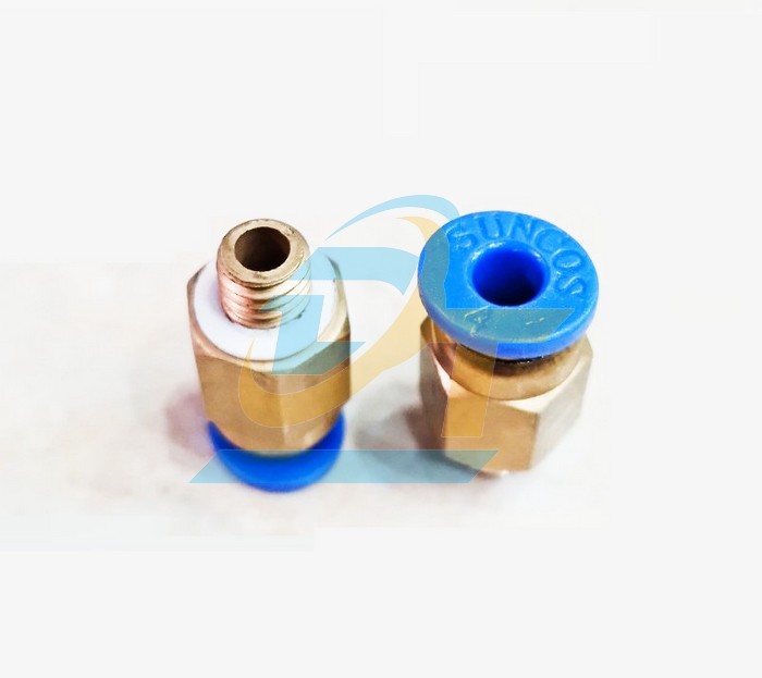 Đầu nối hơi thẳng ren ngoài M6 ống 4 Suncos PC4-M6  Suncos | Giá rẻ nhất - Công Ty TNHH Thương Mại Dịch Vụ Đạt Tâm