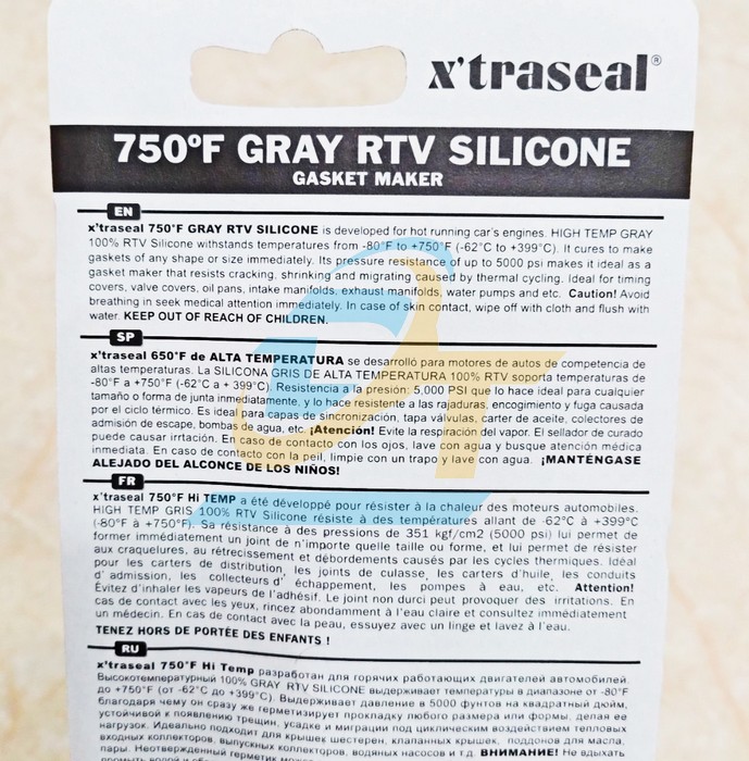 Keo thế ron chịu nhiệt màu xám X'traseal 750°F Grey RTV 85g  X'TRASEAL | Giá rẻ nhất - Công Ty TNHH Thương Mại Dịch Vụ Đạt Tâm
