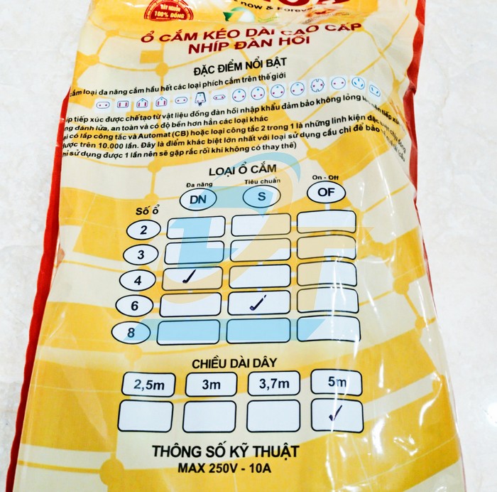 Ổ cắm điện đa năng 10 chấu LiOA 4D6S52 - d&acirc;y d&agrave;i 5m  LiOA | Gi&aacute; rẻ nhất - C&ocirc;ng Ty TNHH Thương Mại Dịch Vụ Đạt T&acirc;m