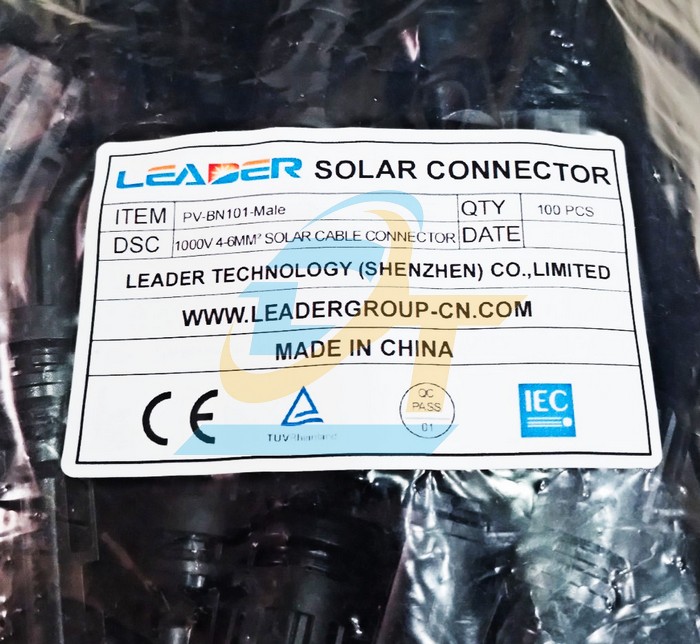Jack đực nối pin mặt trời MC4 1000V 4-6mm Leader PV-BN101-Male  LEADER | Gi&aacute; rẻ nhất - C&ocirc;ng Ty TNHH Thương Mại Dịch Vụ Đạt T&acirc;m