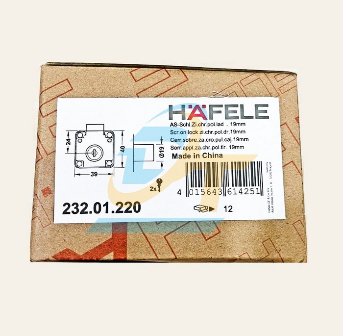 Kh&oacute;a vu&ocirc;ng Econo cho cửa d&agrave;y 22mm Hafele 232.01.220  HAFELE | Gi&aacute; rẻ nhất - C&ocirc;ng Ty TNHH Thương Mại Dịch Vụ Đạt T&acirc;m