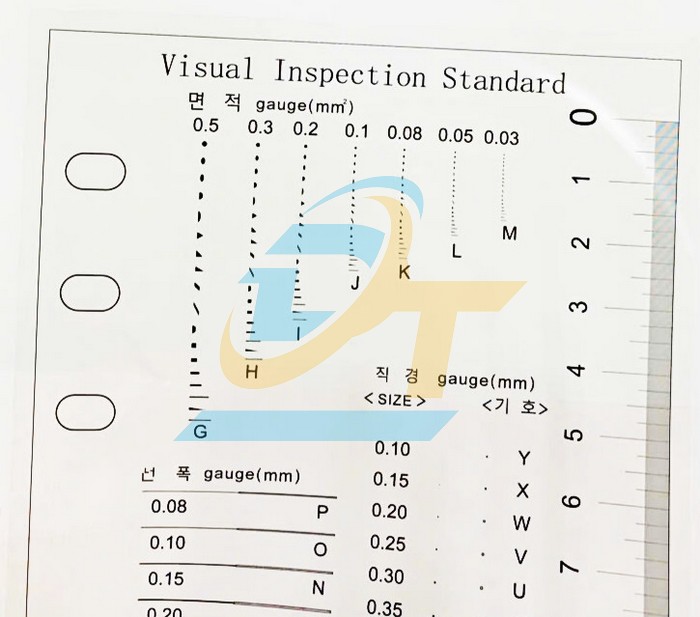 Thẻ đo lường (Film gauge) trong suốt tiêu chuẩn Visual Inspection Standard  Korea | Giá rẻ nhất - Công Ty TNHH Thương Mại Dịch Vụ Đạt Tâm