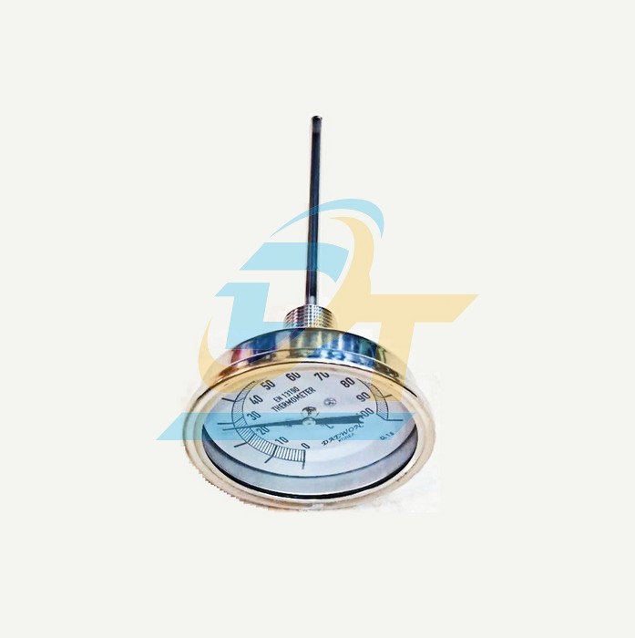 Đồng hồ đo nhiệt độ 75mm 100 độ Deawon ren 21mm (Vỏ thép, Chân sau cảm ứng inox 304 dài 132mm)  DAEWON | Giá rẻ nhất - Công Ty TNHH Thương Mại Dịch Vụ Đạt Tâm