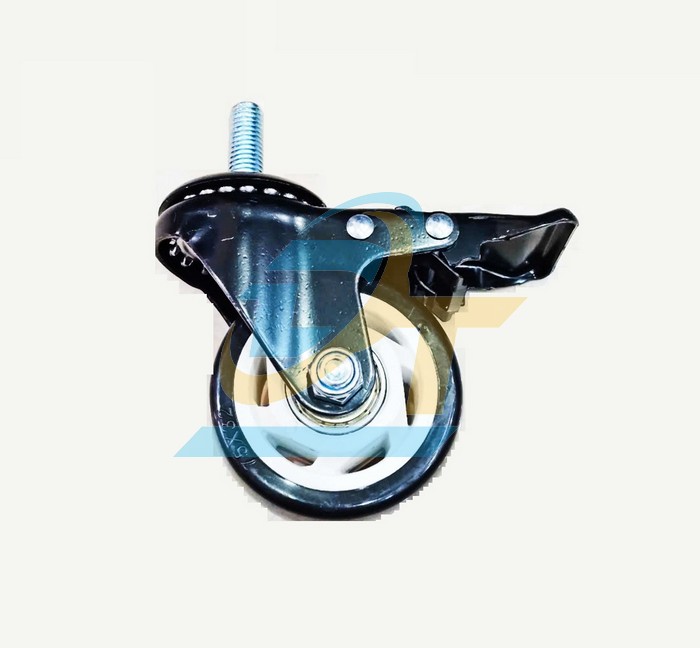 Bánh xe nhựa PVC phi 100 càng xoay có khóa (Cọc vít)  VietNam | Giá rẻ nhất - Công Ty TNHH Thương Mại Dịch Vụ Đạt Tâm