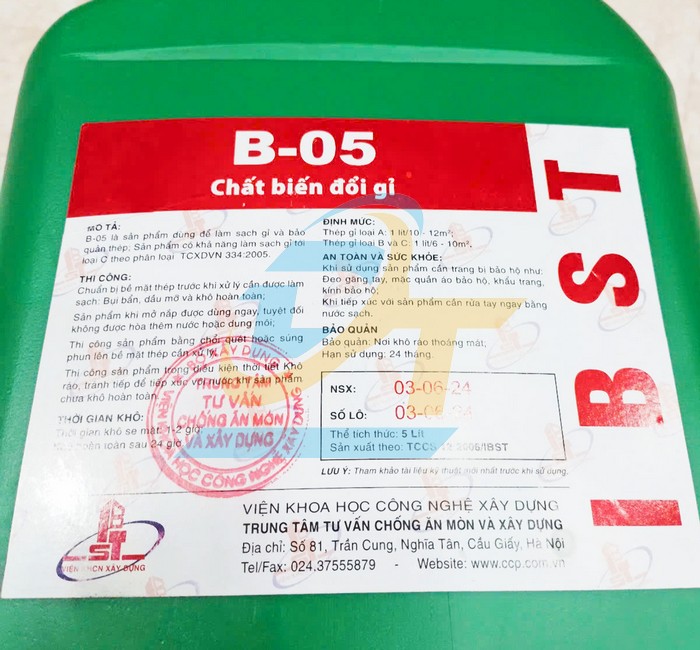 Chất tẩy gỉ sắt thép B-05 5L  VietNam | Giá rẻ nhất - Công Ty TNHH Thương Mại Dịch Vụ Đạt Tâm