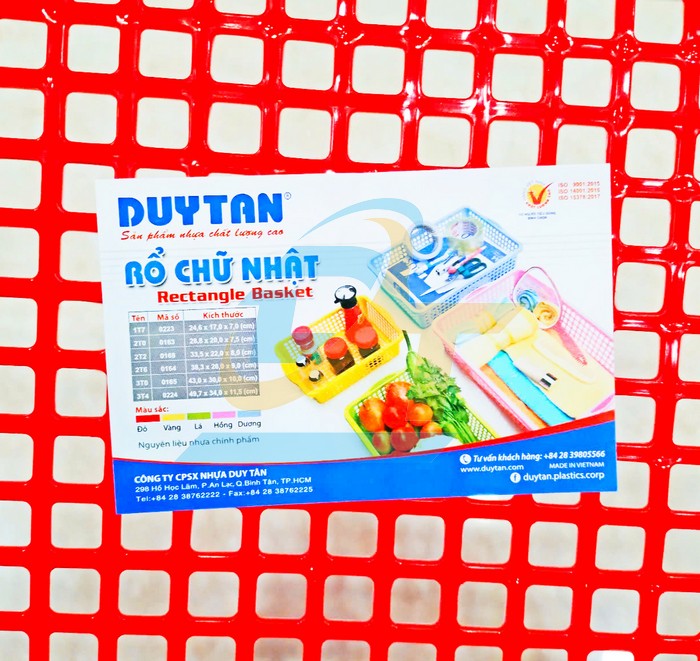 Rổ nhựa chữ nhật 3T4 50x34x11.5cm Duy Tân No.224  DuyTan | Giá rẻ nhất - Công Ty TNHH Thương Mại Dịch Vụ Đạt Tâm