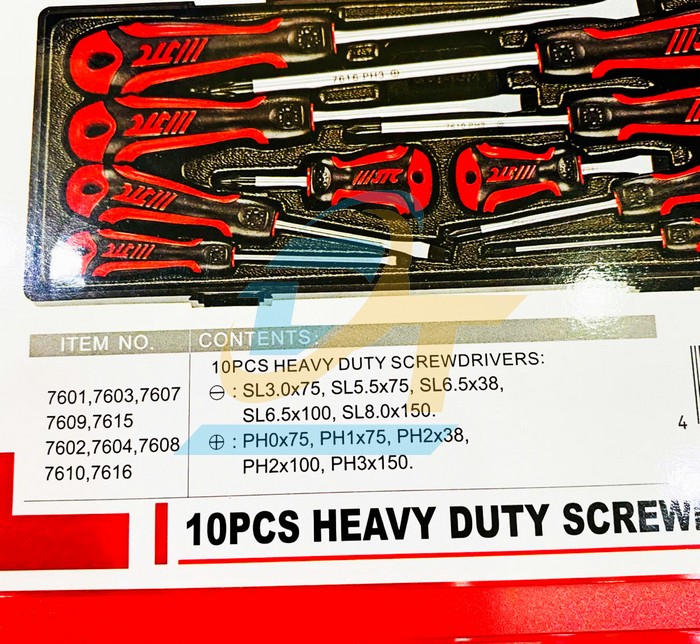 Bộ tua vít dẹp và bake 10 chi tiết JTC K7102  JTC | Giá rẻ nhất - Công Ty TNHH Thương Mại Dịch Vụ Đạt Tâm