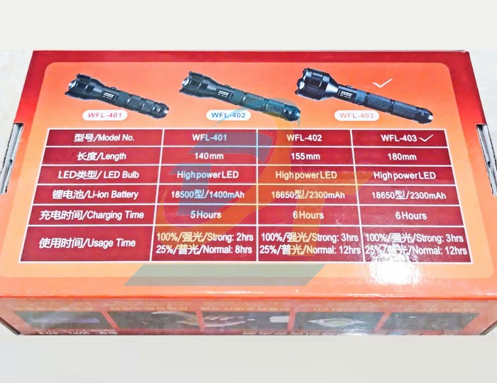 Đèn pin siêu sáng Wasing WFL-403  WASING | Giá rẻ nhất - Công Ty TNHH Thương Mại Dịch Vụ Đạt Tâm