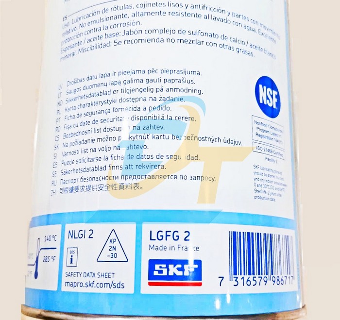 Mỡ bôi trơn dành cho ngành thực phẩm SKF LGFG 2/1 (1kg)  SKF | Giá rẻ nhất - Công Ty TNHH Thương Mại Dịch Vụ Đạt Tâm