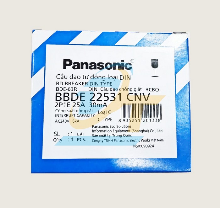 Cầu dao chống giật RCBO 2P 25A Panasonic BBDE22531CNV BBDE22531CNV Panasonic | Giá rẻ nhất - Công Ty TNHH Thương Mại Dịch Vụ Đạt Tâm
