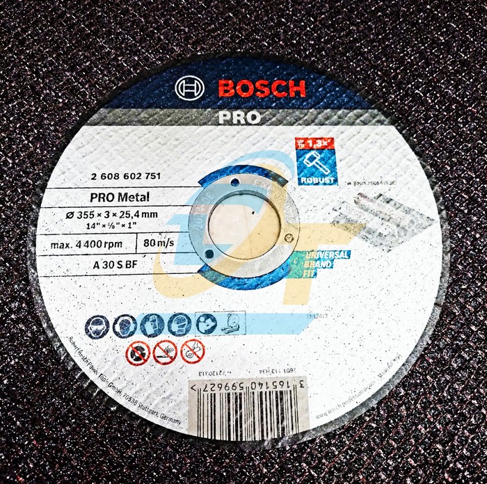 Đá cắt 355x3x25.4mm Bosch 2608602751 2608602751 Bosch | Giá rẻ nhất - Công Ty TNHH Thương Mại Dịch Vụ Đạt Tâm