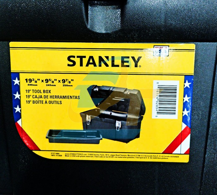 Thùng đồ nghề nhựa 19" (490x250x245mm) khóa kim loại Stanley STST19005  Stanley | Giá rẻ nhất - Công Ty TNHH Thương Mại Dịch Vụ Đạt Tâm