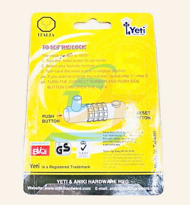 Ổ kh&oacute;a U 4 số Yeti YT-701 YT-701 Yeti | Gi&aacute; rẻ nhất - C&ocirc;ng Ty TNHH Thương Mại Dịch Vụ Đạt T&acirc;m