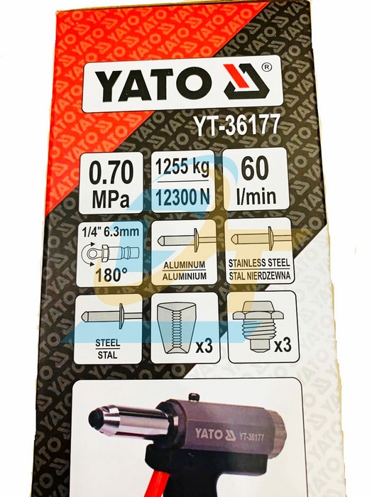 M&aacute;y r&uacute;t đinh rive inox bằng kh&iacute; n&eacute;n 4.0 - 6.4mm Yato YT-36177  YaTo | Gi&aacute; rẻ nhất - C&ocirc;ng Ty TNHH Thương Mại Dịch Vụ Đạt T&acirc;m