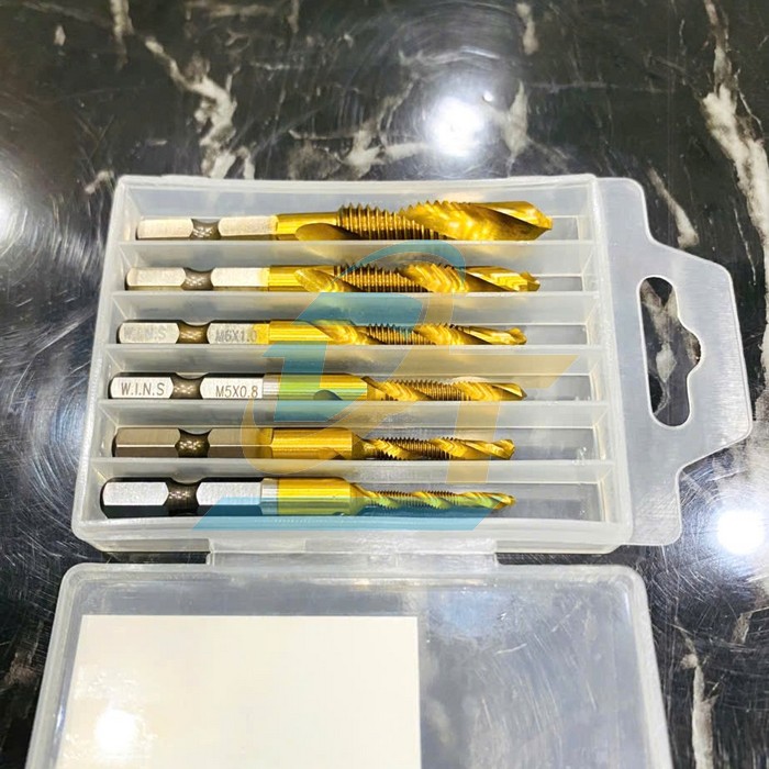 Bộ 6 mũi khoan taro chu&ocirc;i lục gi&aacute;c HSS phủ titanium W.I.N.S DRT-TIN M3-M10  W.I.N.S | Gi&aacute; rẻ nhất - C&ocirc;ng Ty TNHH Thương Mại Dịch Vụ Đạt T&acirc;m